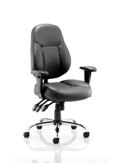 Storm Chair Black Soft Bonded Leather With Arms OP000129 DD